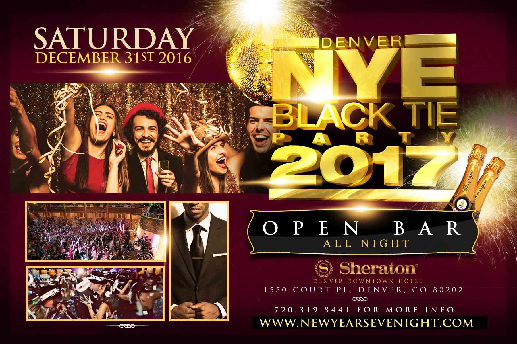 Denver New year's Eve Black Tie Flyer